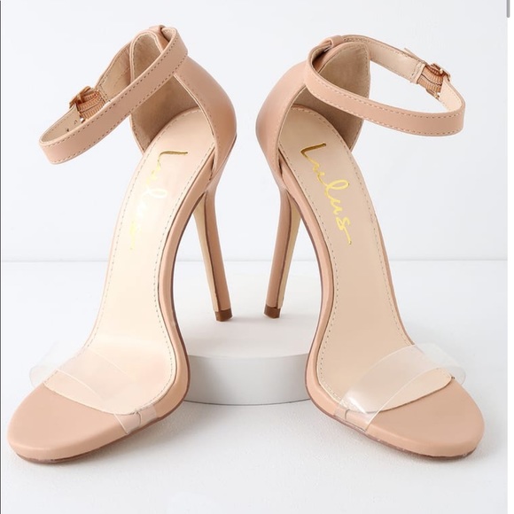 Nude PVC clear sandal heels - Picture 3 of 6